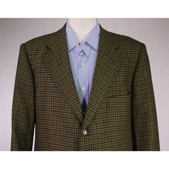 Eduard Dressler Green/Brown Knit Check 100% Cashmere by Zegna 3Btn Sportcoat 44R - Picture 3 of 11